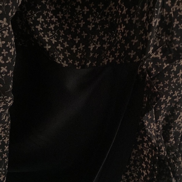 AAKAA brown and black floral chiffon boho dress, size medium - Picture 12 of 14